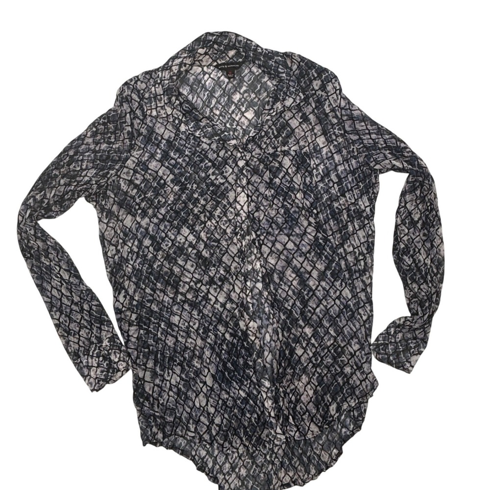 Rock & Republic womens‎ long sleeve button down shirt snakeskin print size M - Picture 6 of 7